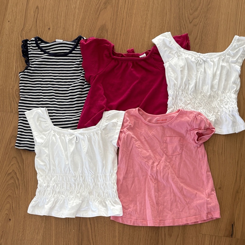 Old Navy Kids Short Sleeve Tees - Striped, Red, White, and Pink